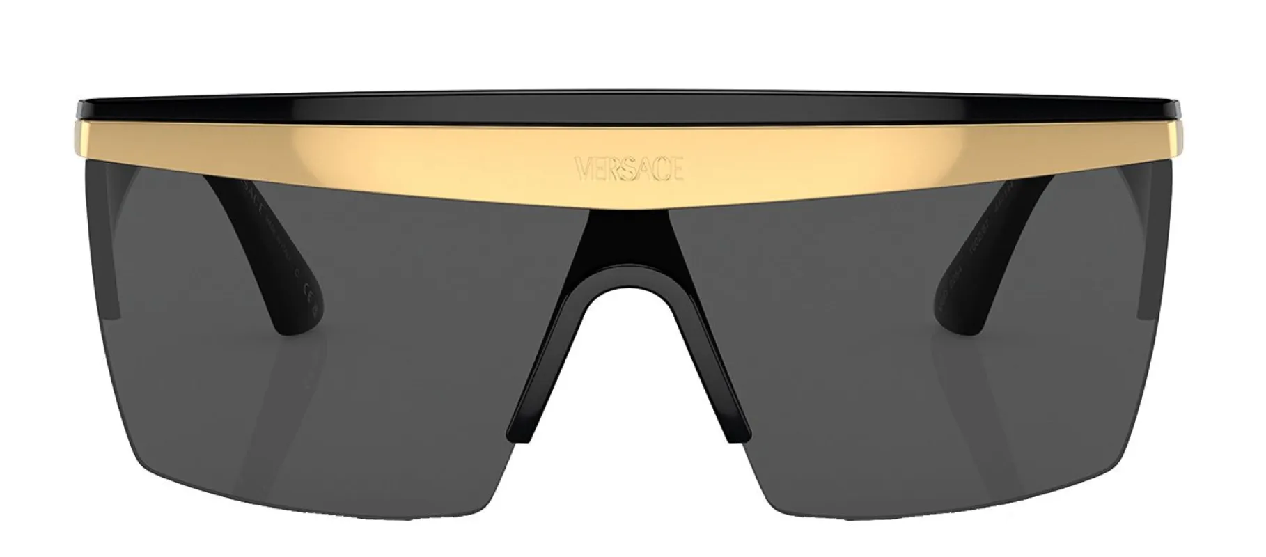 Versace VE 2254 100287 Shield Plastic Black Sunglasses with Grey Lens sold by Gaffos