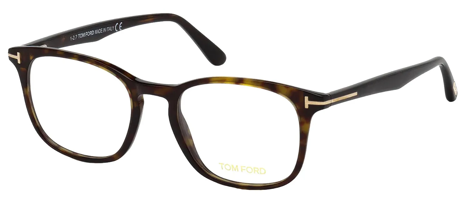 Tom Ford FT 5505 052 Square Plastic Havana Eyeglasses with Logo Stamped Demo Lenses sold by Gaffos product image thumbnail 2