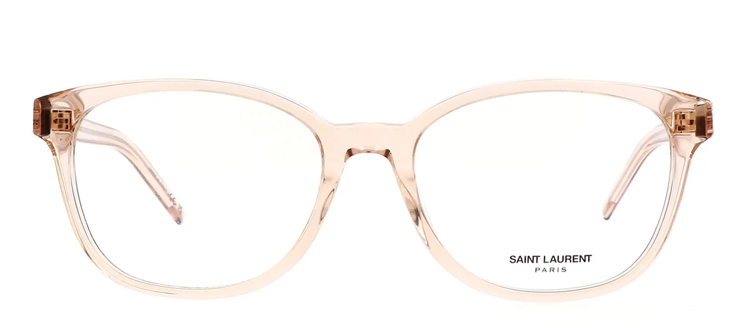Saint Laurent SL M113O 003 Round Plastic Nude Eyeglasses with Clear Lens sold by Gaffos