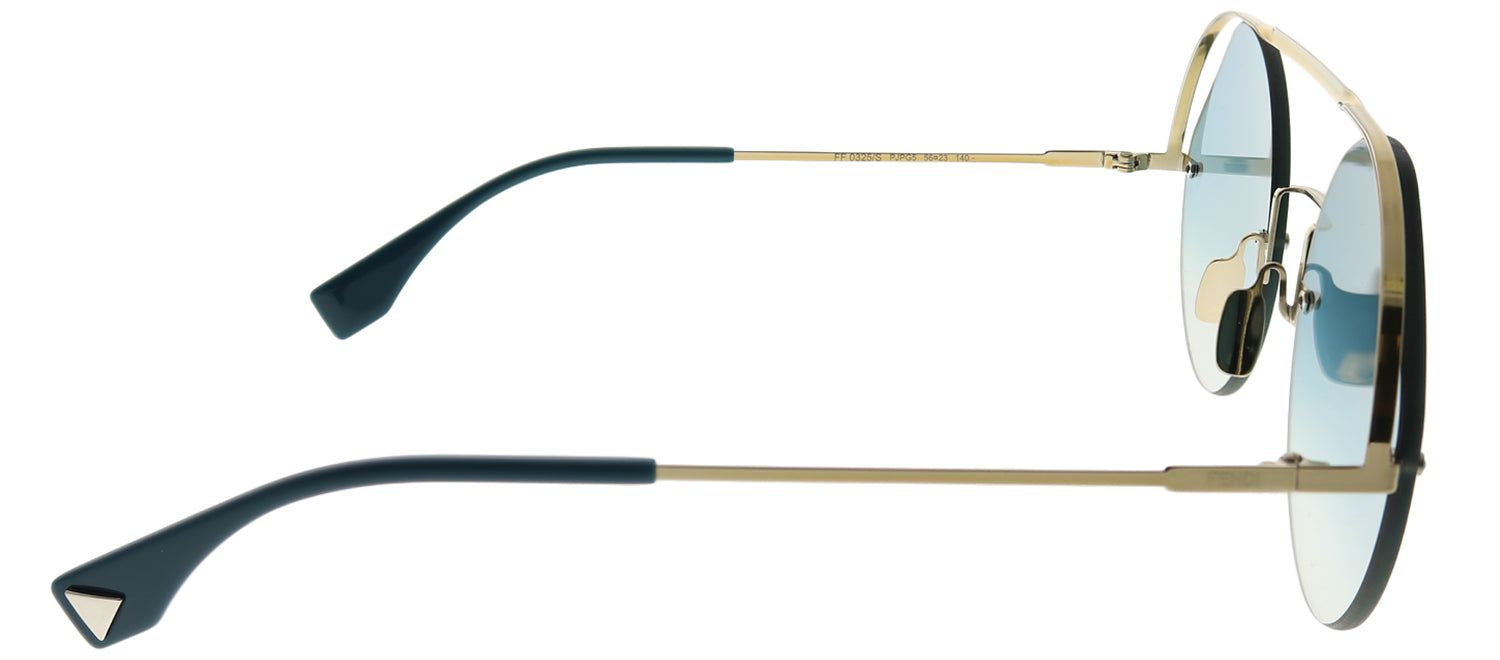 Fendi FF 0325 PJP G5 Round Metal Blue Sunglasses with Blue Flash Mirror Lens sold by Gaffos product image thumbnail 3