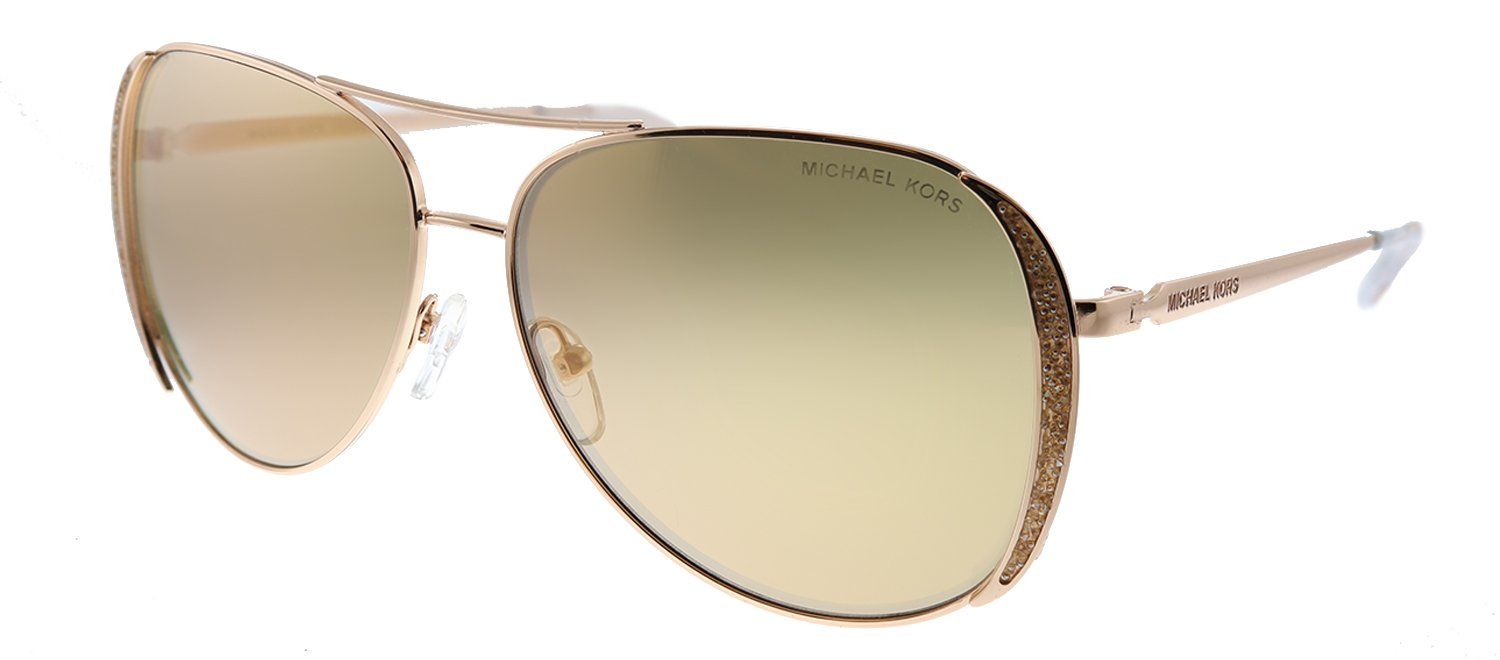 Michael Kors Chelsea Glam MK 1082 1108R1 Aviator Metal Rose Gold Sunglasses with Gold Mirror Lens sold by Gaffos product image thumbnail 2