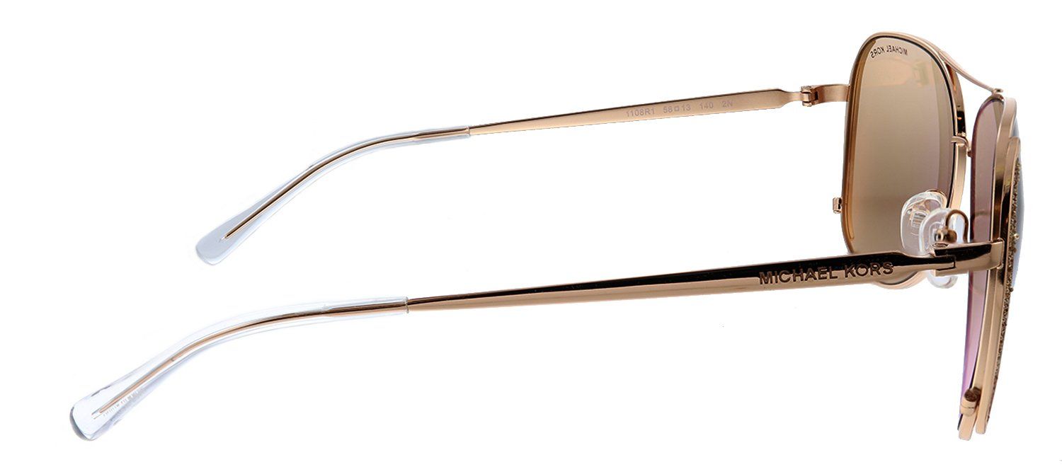 Michael Kors Chelsea Glam MK 1082 1108R1 Aviator Metal Rose Gold Sunglasses with Gold Mirror Lens sold by Gaffos product image thumbnail 3