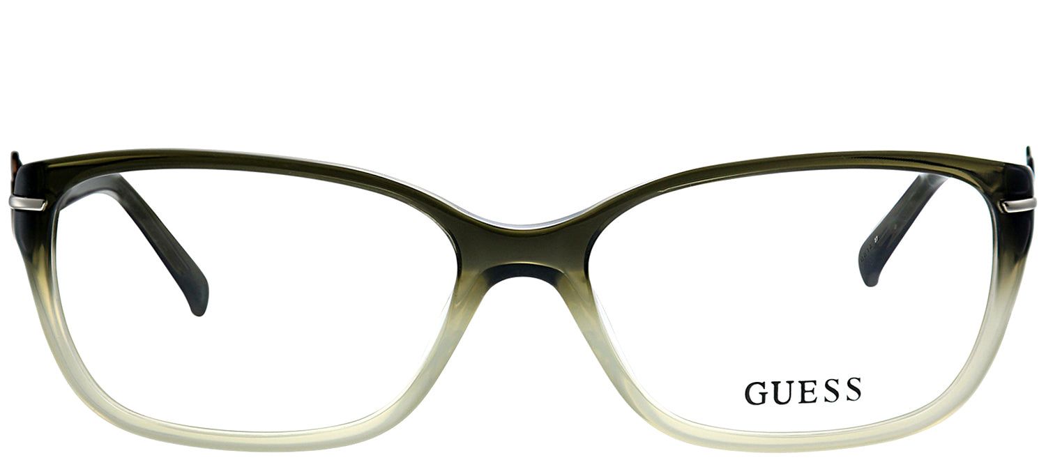 Guess GU 2303 Ol Rectangle Plastic Green Eyeglasses with Demo Lens sold by Gaffos