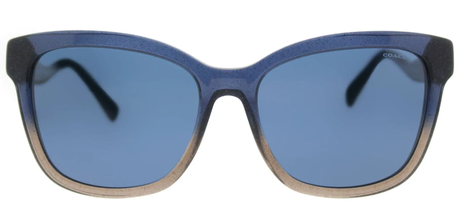 Coach HC 8219 547480 Square Plastic Blue Sunglasses with Dark Blue Lens made by Gaffos