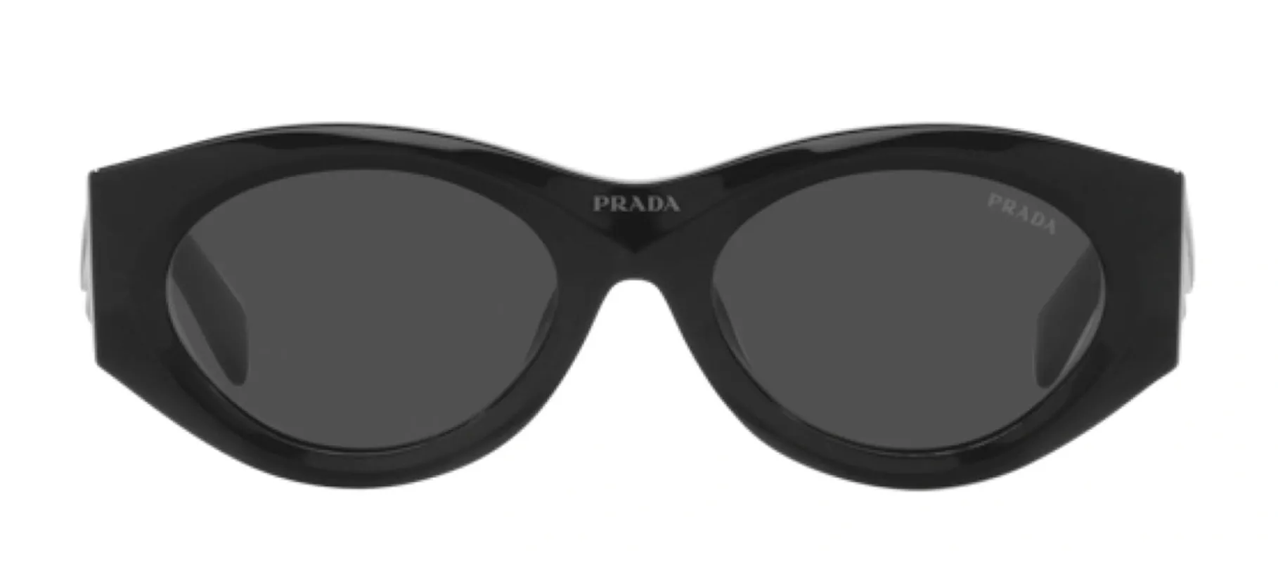 Prada PR 20ZS 1AB5S0 Oval Plastic Black Sunglasses with Grey Lens sold by Gaffos