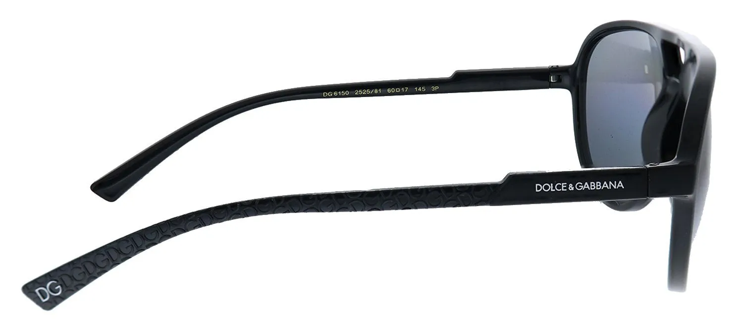 Dolce & Gabbana DG 6150 252581 Aviator Plastic Matte Black Sunglasses with Grey Polarized Lens sold by Gaffos product image thumbnail 3