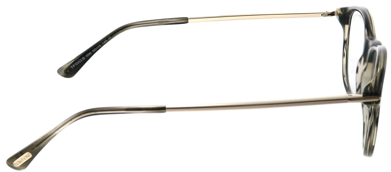 Tom Ford Blue Block FT 5553-B 056 Round Plastic Grey Eyeglasses with Blue Block Lenses sold by Gaffos product image thumbnail 3