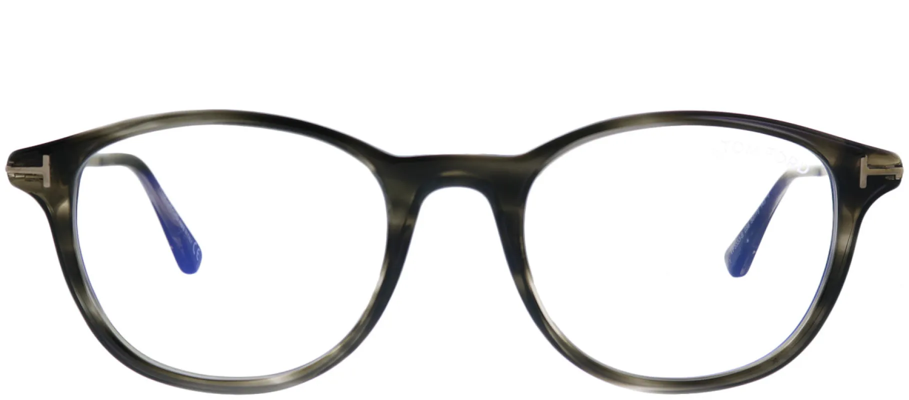 Tom Ford Blue Block FT 5553-B 056 Round Plastic Grey Eyeglasses with Blue Block Lenses sold by Gaffos