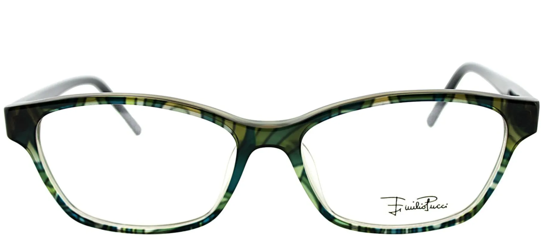 Emilio Pucci EP 2689 341 Rectangle Plastic Green Eyeglasses with Demo Lens made by Gaffos