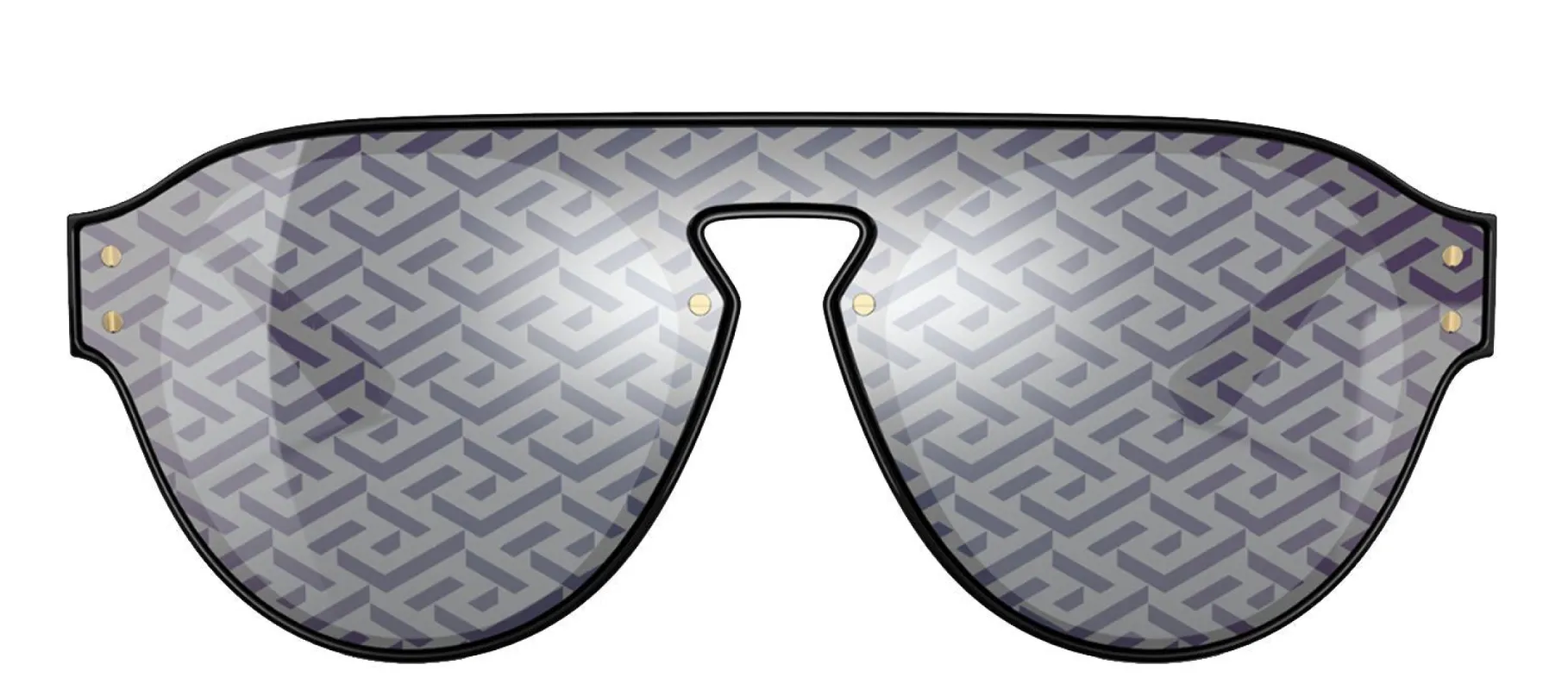 Versace VE 4420 GB1/F Aviator Plastic Black Sunglasses with Blue Mirror Lens sold by Gaffos
