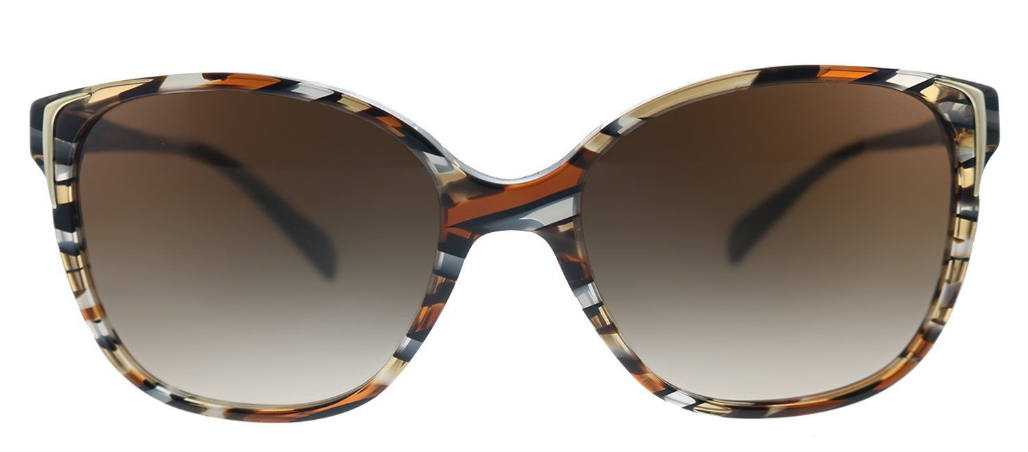 Prada Conceptual PR 01OS CO56S1 Square Plastic Havana Ears Avio Blue Sunglasses with Brown Gradient Lens sold by Gaffos