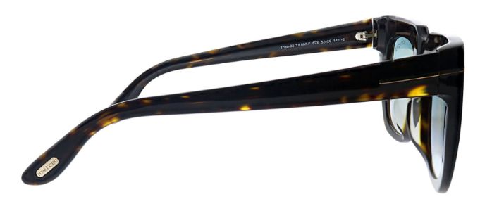 Tom Ford TF 687F 52X Square Plastic Havana Sunglasses with Blue Mirror Lens sold by Gaffos