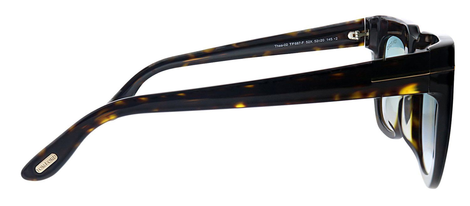 Tom Ford TF 687F 52X Square Plastic Havana Sunglasses with Blue Mirror Lens sold by Gaffos product image thumbnail 3