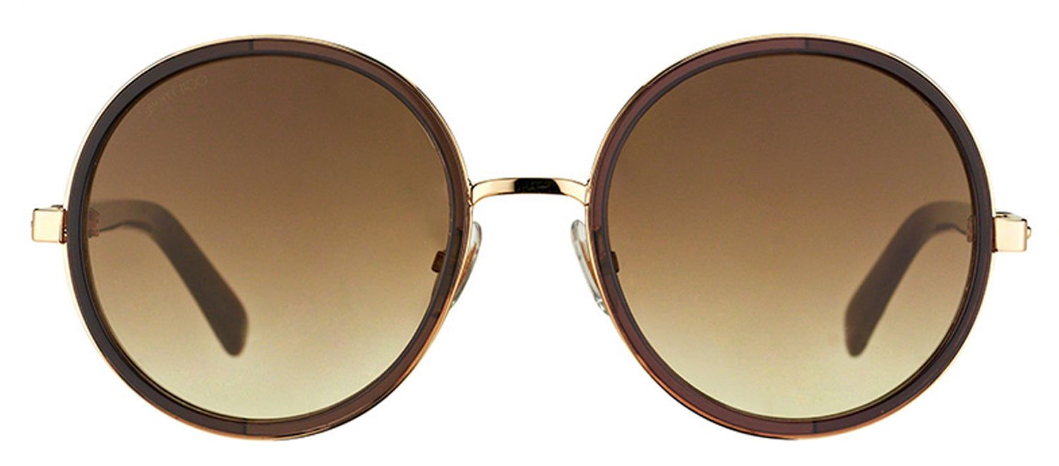 Jimmy Choo JC Andie J7G Round Metal Gold Sunglasses with Brown Gradient Lens sold by Gaffos