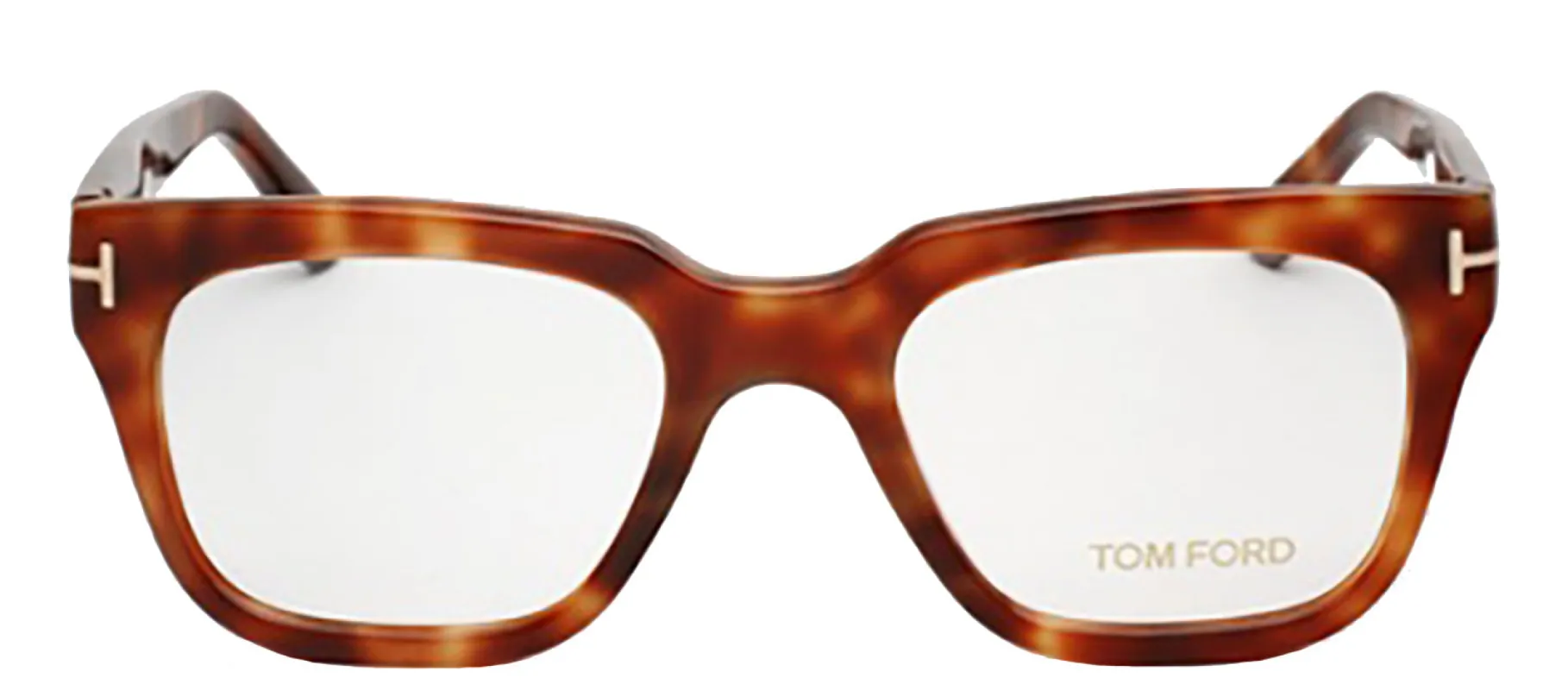 Tom Ford FT 5216 052 Rectangular Plastic Havana Eyeglasses with Clear Demo Lenses sold by Gaffos