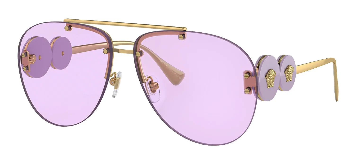 Versace VE 2250 14871A Aviator Metal Gold Sunglasses with Purple Lens sold by Gaffos product image thumbnail 2