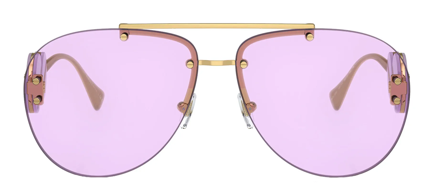Versace VE 2250 14871A Aviator Metal Gold Sunglasses with Purple Lens sold by Gaffos