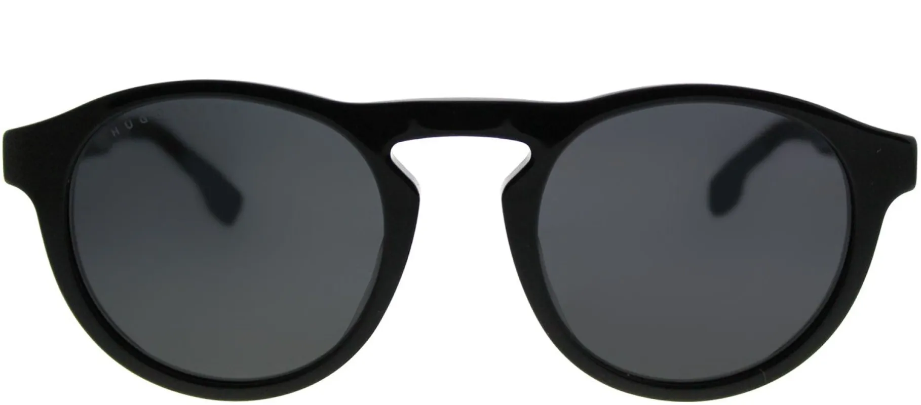 Hugo Boss BOSS 0973 08A IR Round Plastic Black Sunglasses with Grey Lens made by Gaffos
