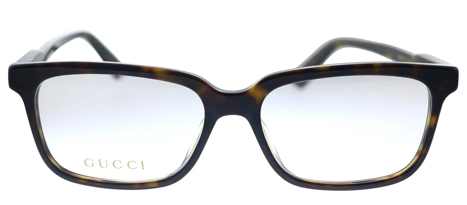 Gucci GG 0557OJ 002 Rectangle Acetate Havana Eyeglasses with Demo Lens sold by Gaffos