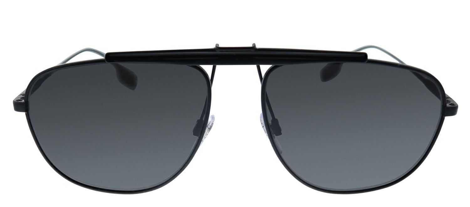 Burberry BE 3121 100787 Pilot Metal Black Sunglasses with Grey Lens sold by Gaffos