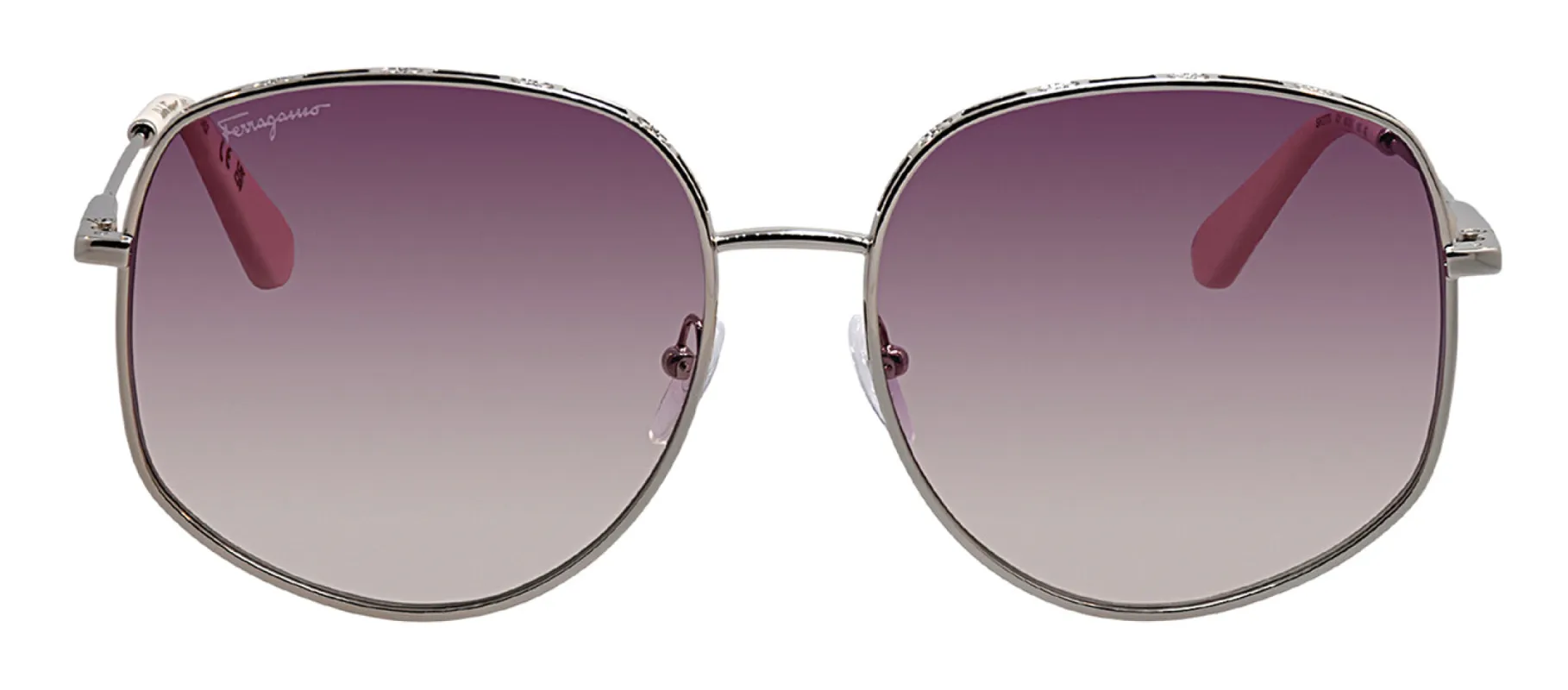 Salvatore Ferragamo SF 277S 721 Irregular Metal Gold Sunglasses with Violet Gradient Lens sold by Gaffos
