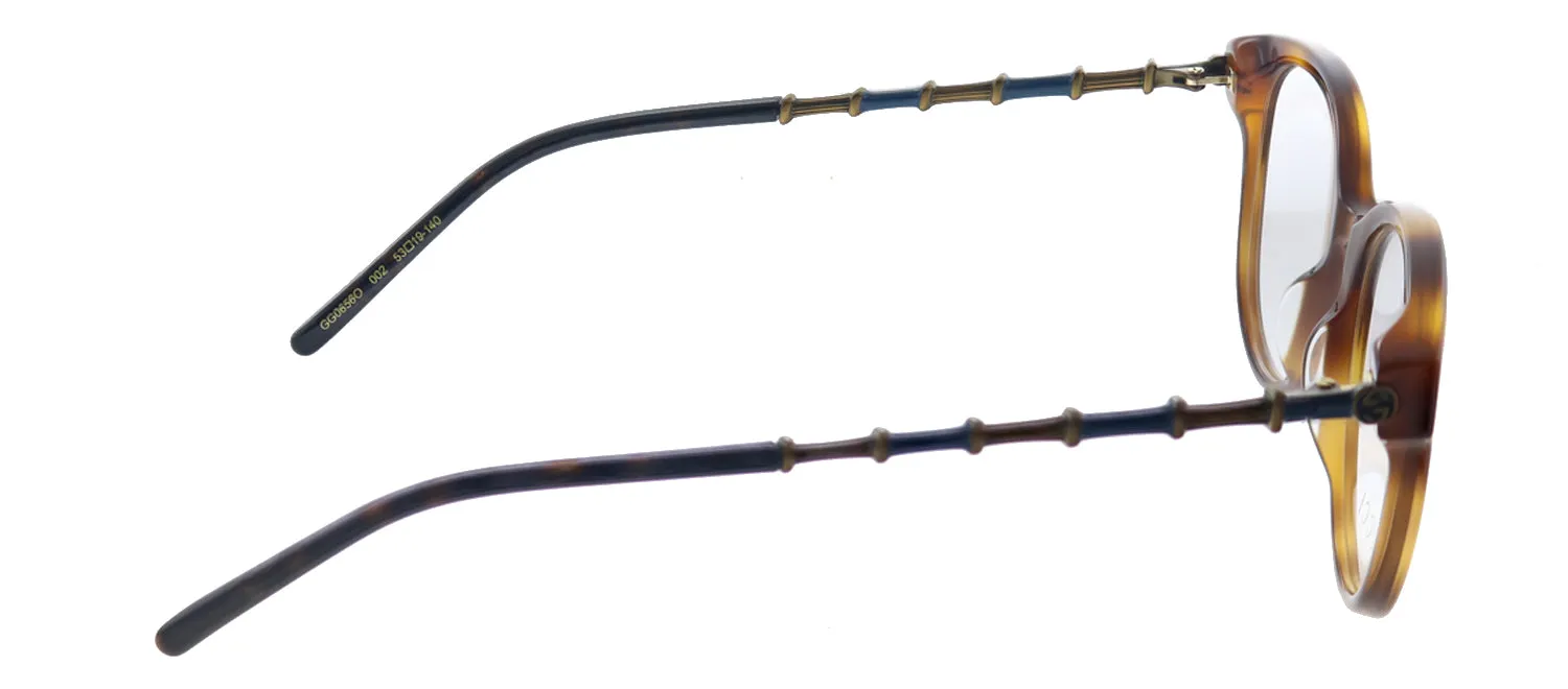 Gucci GG 0656O 002 Cat-Eye Acetate Havana Eyeglasses with Demo Lens sold by Gaffos product image thumbnail 3