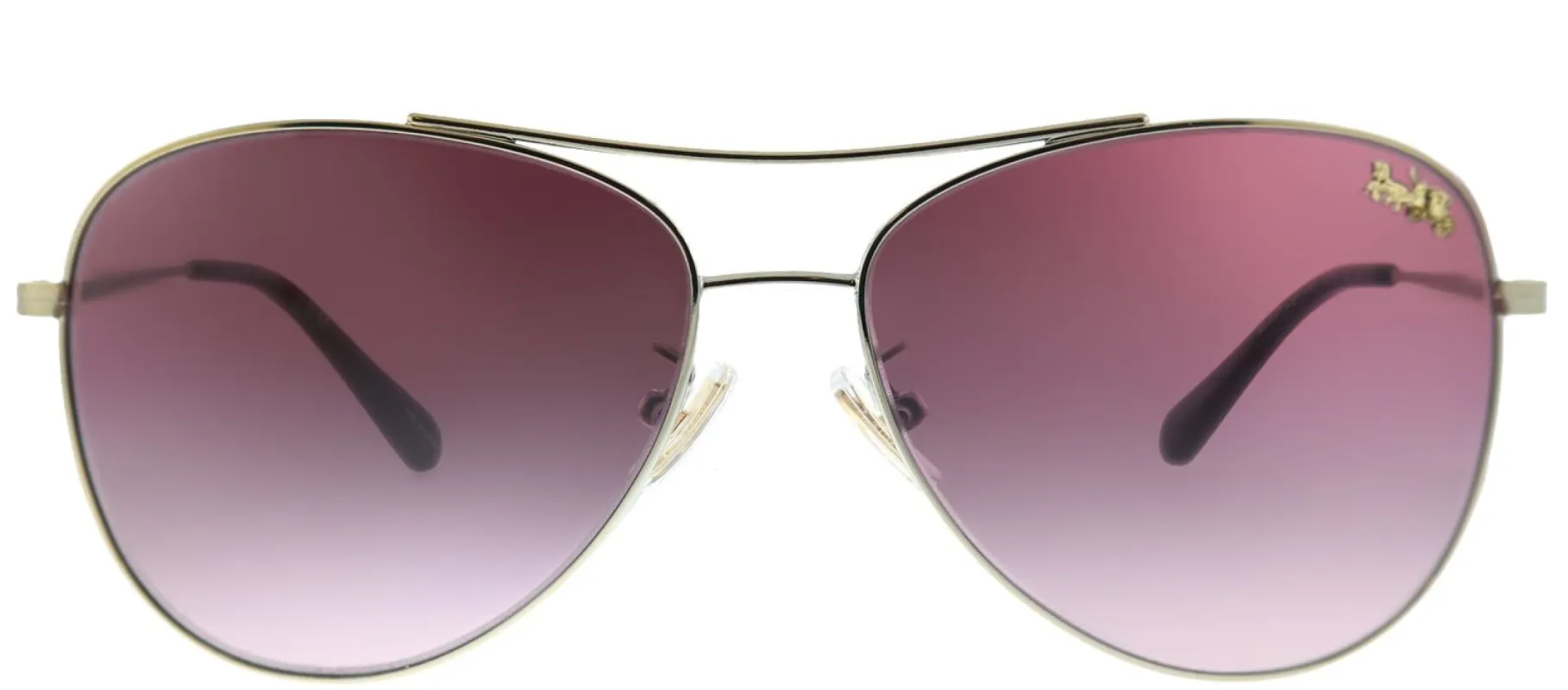 Coach HC 7079 93228H Aviator Metal Gold Sunglasses with Burgundy Gradient Lens sold by Gaffos