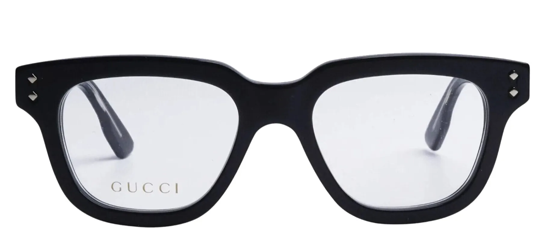 Gucci GUCCI LOGO GG 1219O 001 Square Plastic Black Eyeglasses with Logo Stamped Demo Lenses sold by Gaffos