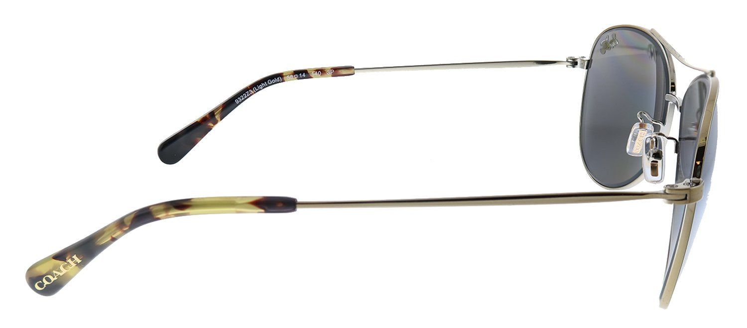 Coach L1013 HC 7079 9322Z3 Aviator Metal Gold Sunglasses with Silver Mirrored Polarized Lens sold by Gaffos product image thumbnail 3