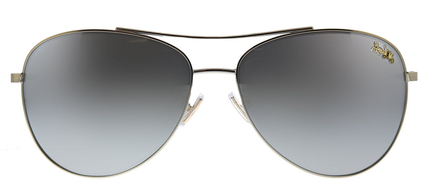 Coach L1013 HC 7079 9322Z3 Aviator Metal Gold Sunglasses with Silver Mirrored Polarized Lens sold by Gaffos