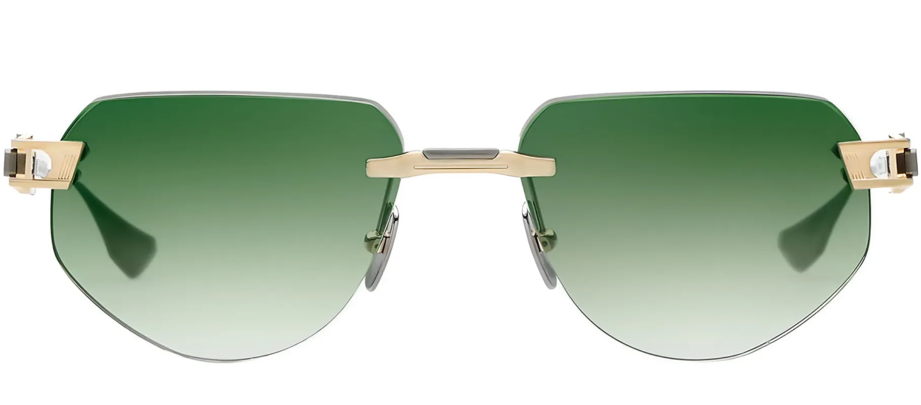 Dita DT DTS164 A-02 Rimless Metal Gold Sunglasses with Green Gradient Lens sold by Gaffos
