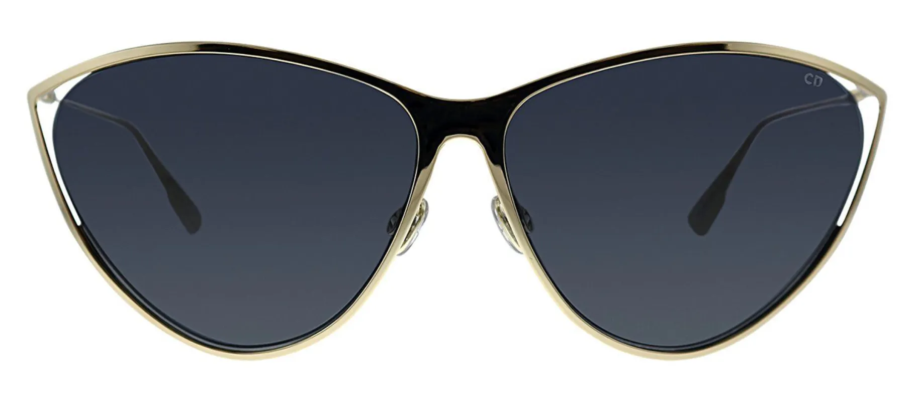 Dior CD NewMotard J5G IR Cat-Eye Metal Gold Sunglasses with Grey Gradient Lens sold by Gaffos