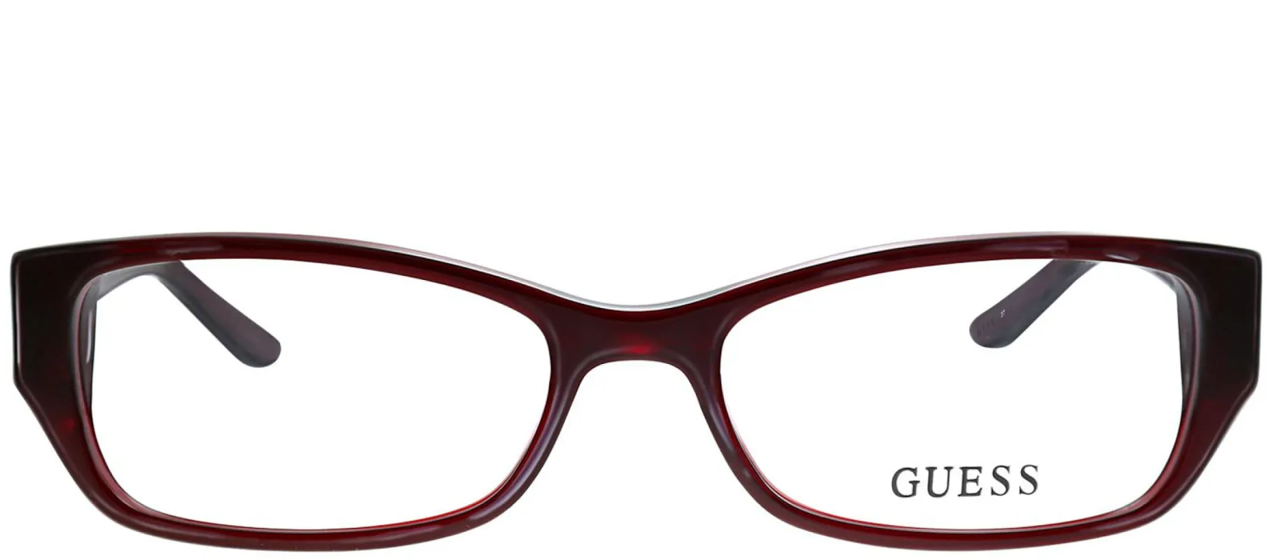 Guess GU 2305 BU Rectangle Plastic Burgundy/ Red Eyeglasses with Demo Lens made by Gaffos
