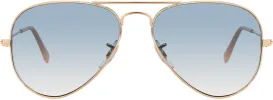 Ray-Ban RB 3025 001/3F Aviator Metal Gold Sunglasses with Light Blue Gradient Lens sold by Gaffos