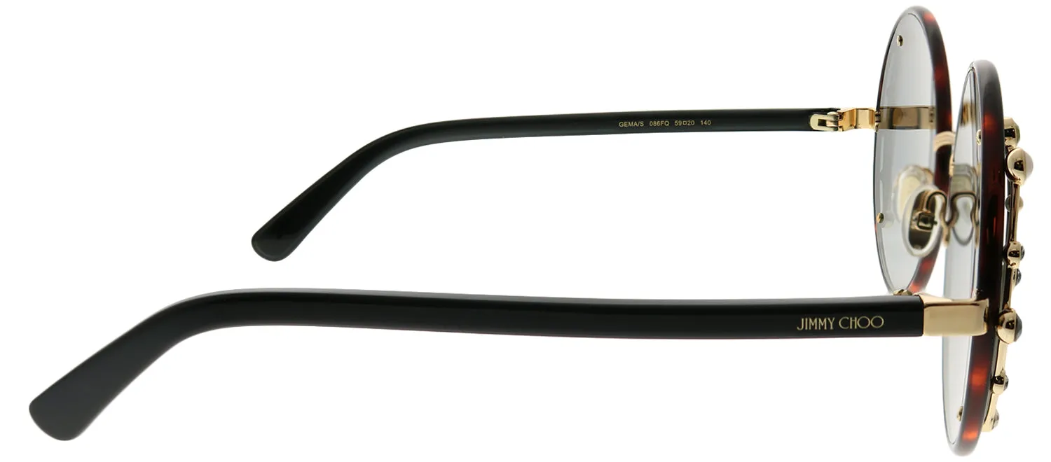 Jimmy Choo JC Gema 086 FQ Round Metal Tortoise/ Havana Sunglasses with Gold Mirror Lens sold by Gaffos product image thumbnail 3