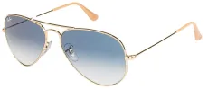 Ray-Ban RB 3025 001/3F Aviator Metal Gold Sunglasses with Light Blue Gradient Lens sold by Gaffos