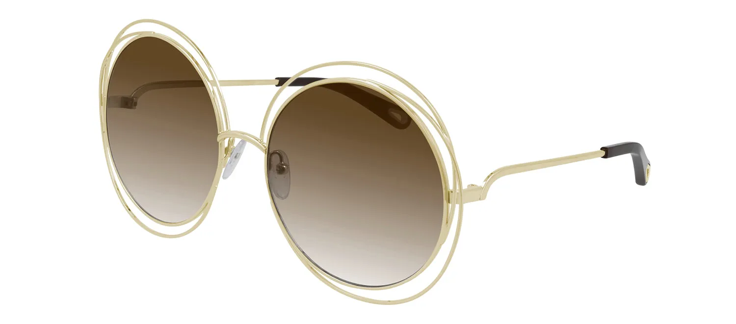 Chloe CH 0045S 004 Round Metal Gold Sunglasses with Brown Gradient Lens sold by Gaffos