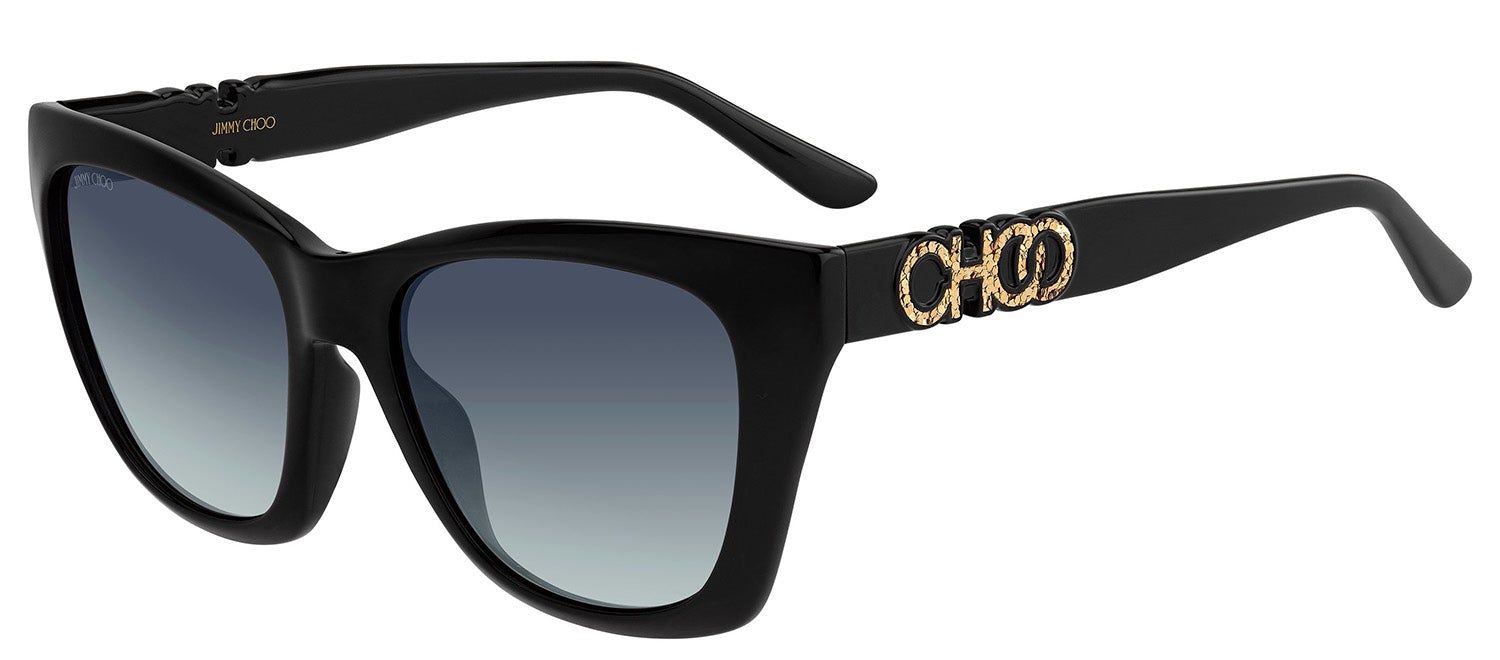 Jimmy Choo JC Rikki/G/S 807 9O Cat-Eye Plastic Black Sunglasses with Grey Gradient Lens sold by Gaffos