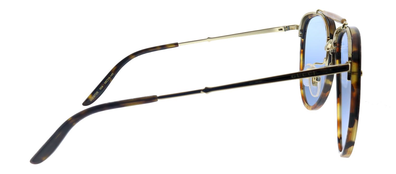 Gucci GG 0672S 004 Aviator Acetate Havana Sunglasses with Blue Lens sold by Gaffos product image thumbnail 3