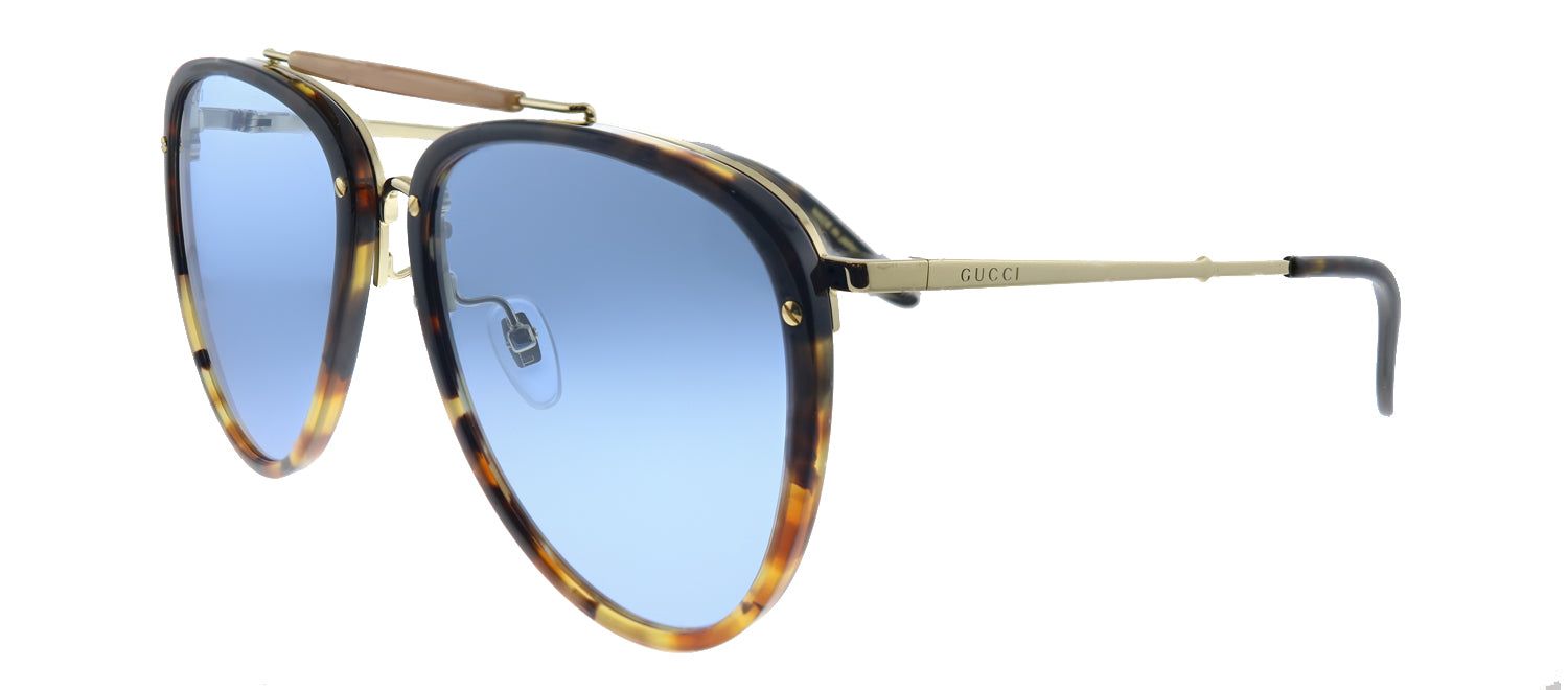 Gucci GG 0672S 004 Aviator Acetate Havana Sunglasses with Blue Lens sold by Gaffos product image thumbnail 2