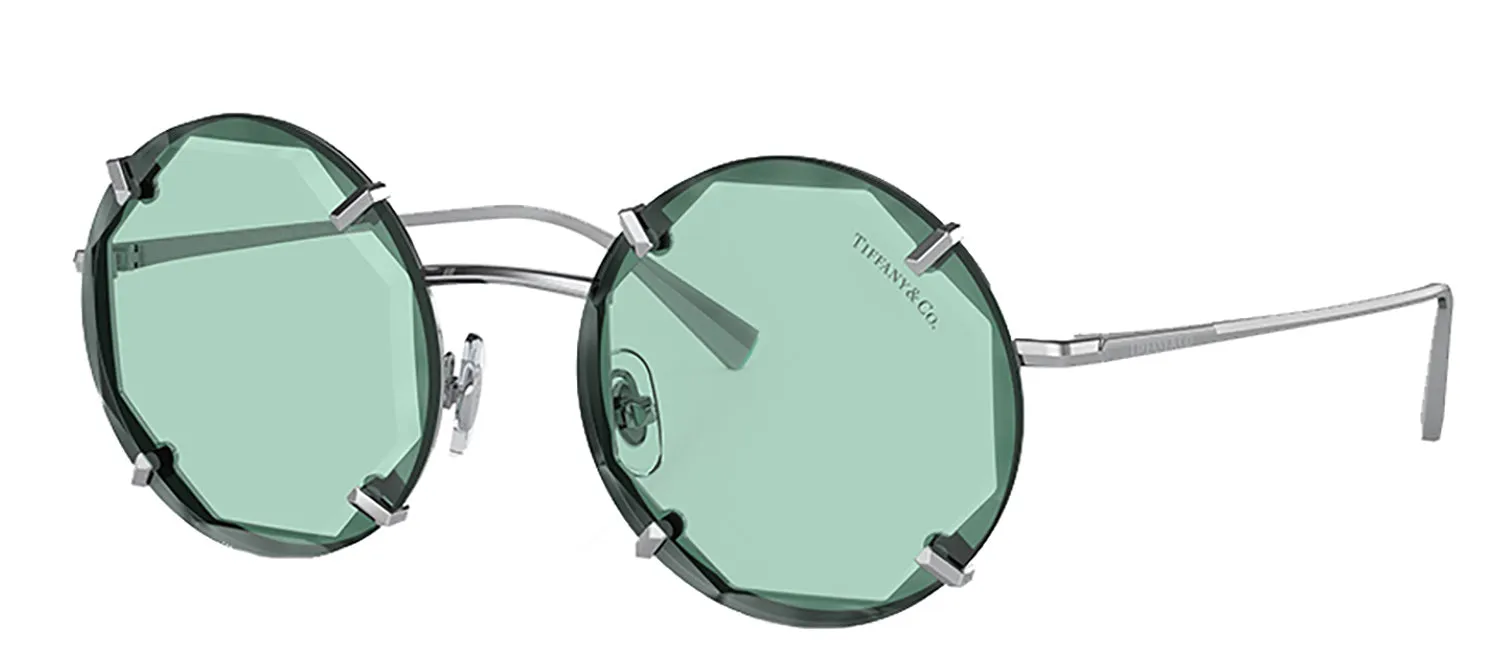 Tiffany & Co. TF 3091 6001D9 Geometric Metal Silver Sunglasses with Azure Blue Lens sold by Gaffos product image thumbnail 2
