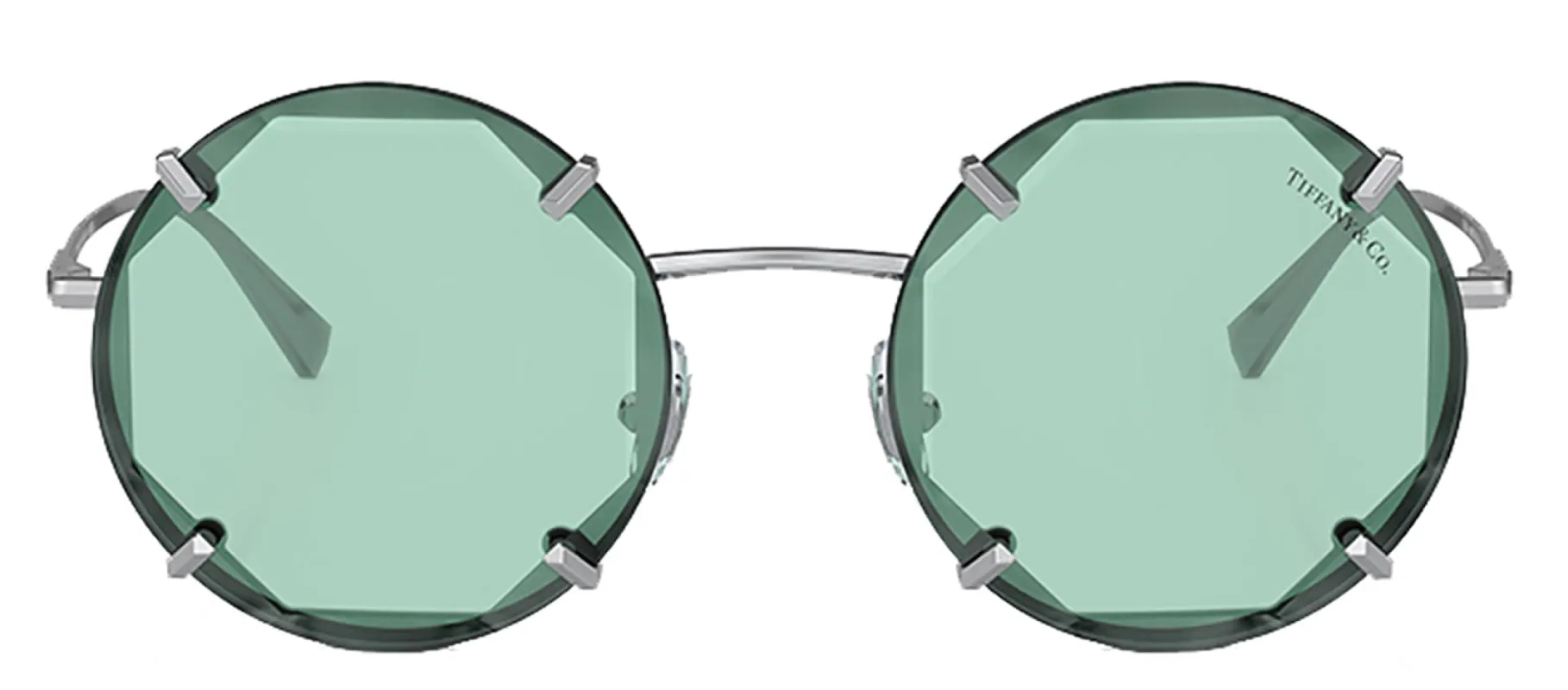 Tiffany & Co. TF 3091 6001D9 Geometric Metal Silver Sunglasses with Azure Blue Lens sold by Gaffos