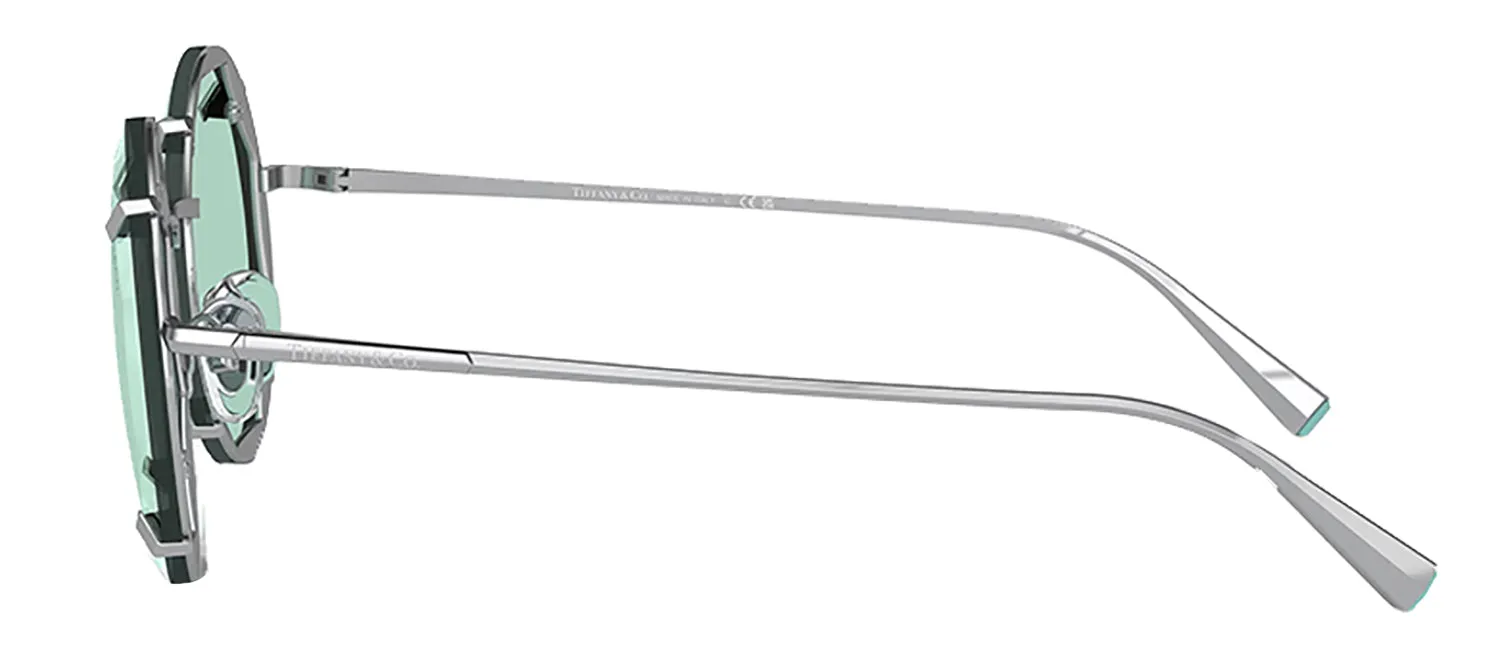 Tiffany & Co. TF 3091 6001D9 Geometric Metal Silver Sunglasses with Azure Blue Lens sold by Gaffos product image thumbnail 3