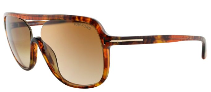 Tom Ford TF 442 50F Square Plastic Tortoise/ Havana Sunglasses with Brown Gradient Lens sold by Gaffos