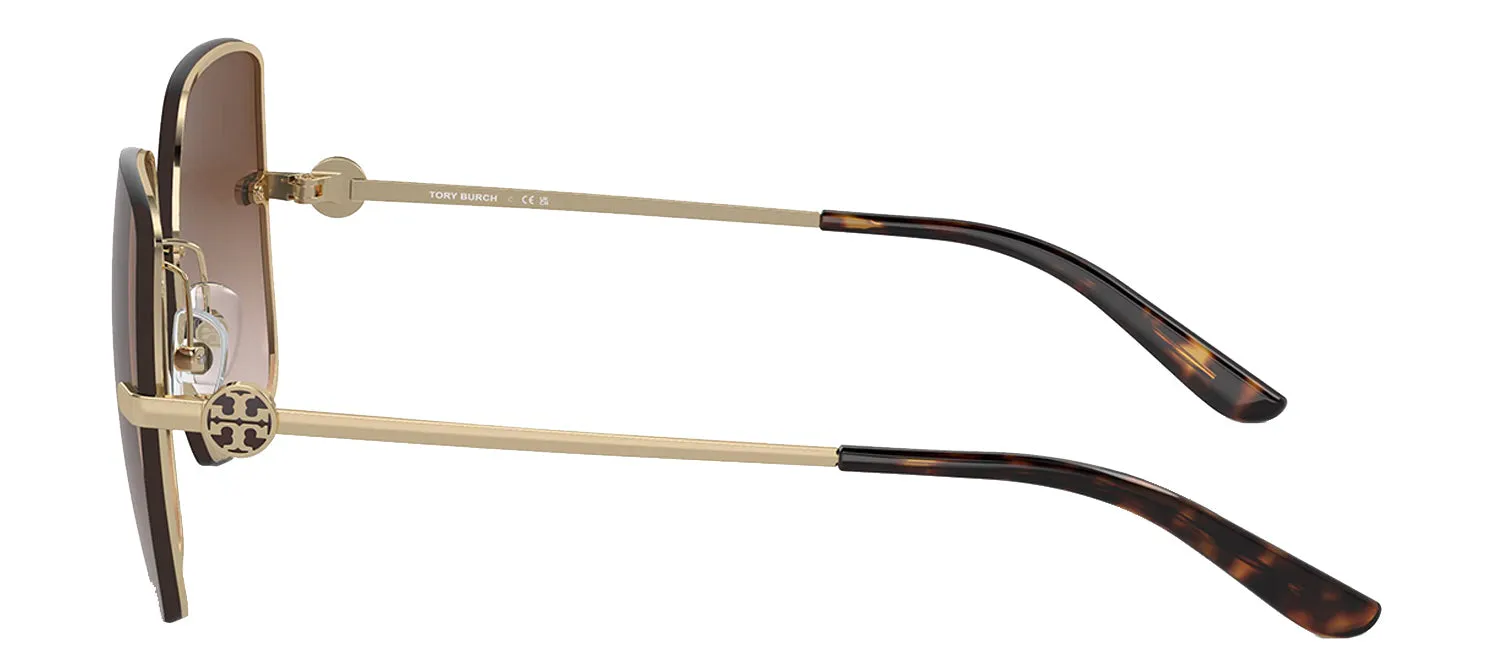 Tory Burch TY 6080 334913 Irregular Metal Gold Sunglasses with Brown Gradient Lens sold by Gaffos product image thumbnail 3