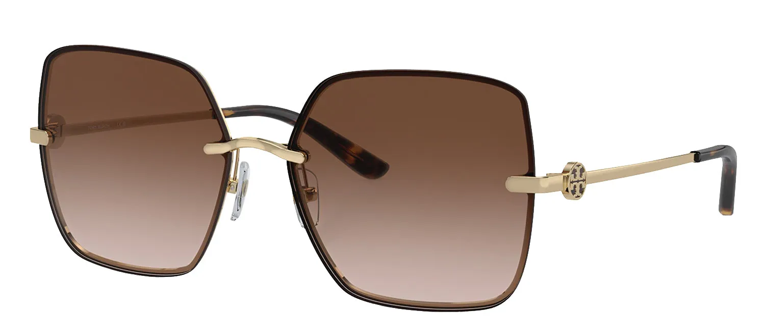 Tory Burch TY 6080 334913 Irregular Metal Gold Sunglasses with Brown Gradient Lens sold by Gaffos product image thumbnail 2