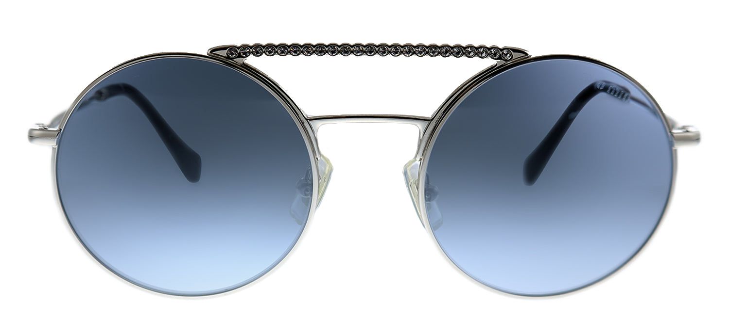 Miu Miu CORE COLLECTION MU 52VS 1BC169 Round Metal Silver Sunglasses with Blue Gradient Lens sold by Gaffos