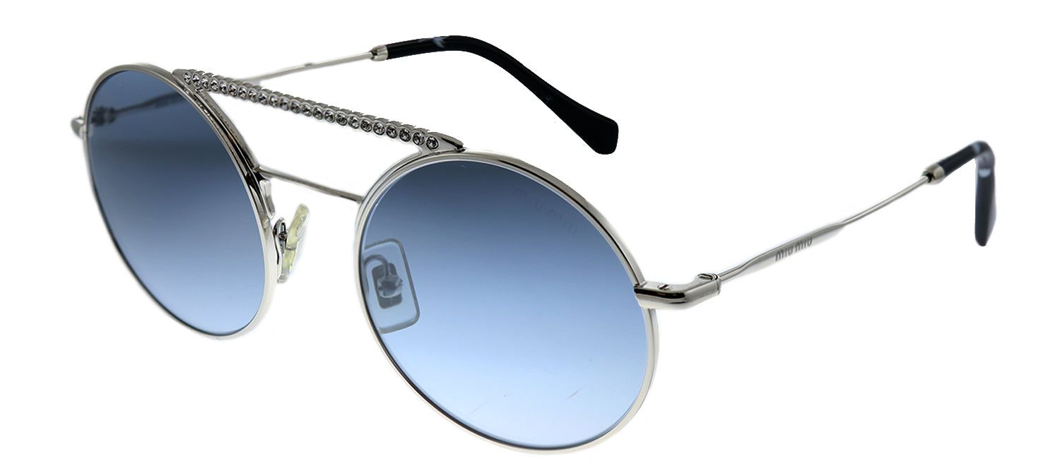 Miu Miu CORE COLLECTION MU 52VS 1BC169 Round Metal Silver Sunglasses with Blue Gradient Lens sold by Gaffos product image thumbnail 2