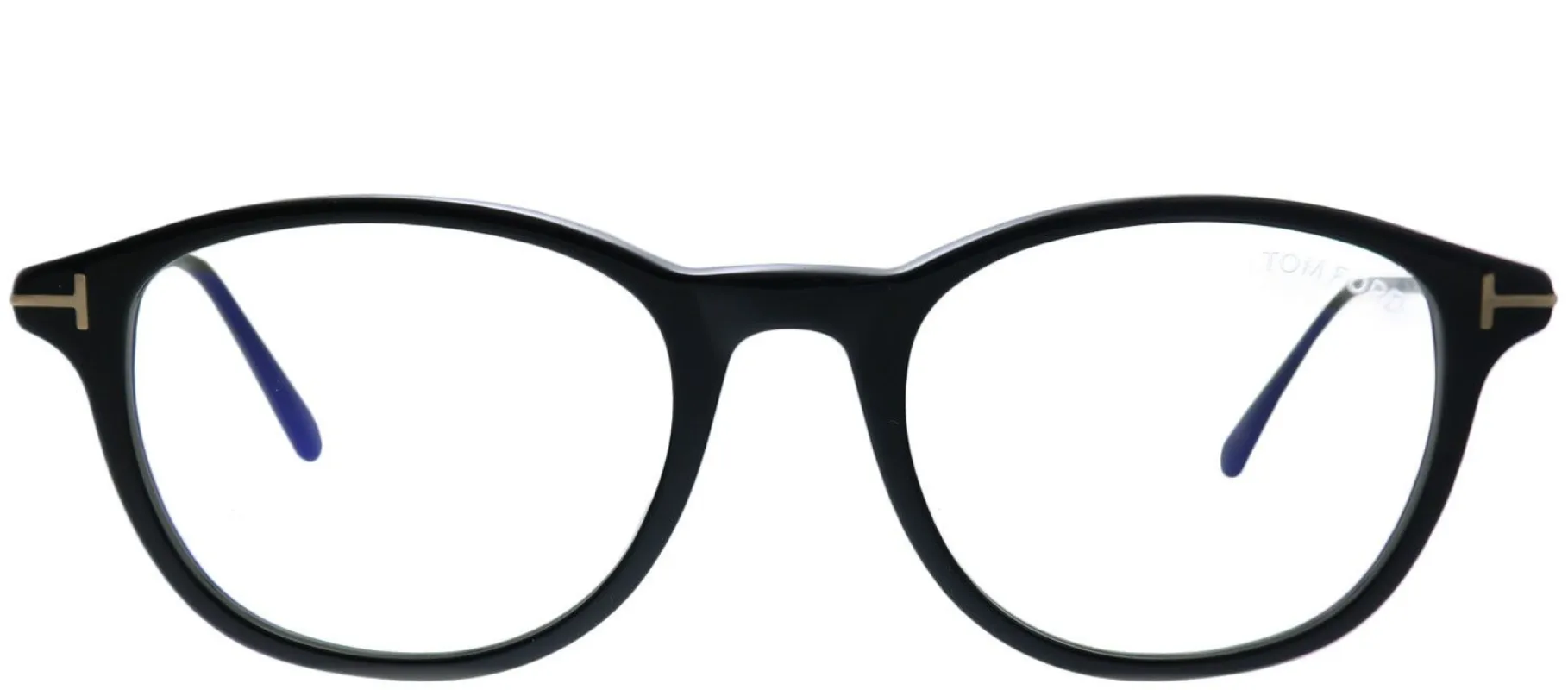 Tom Ford FT 5553-B 001 Round Plastic Black Eyeglasses with Blue Block Lenses sold by Gaffos