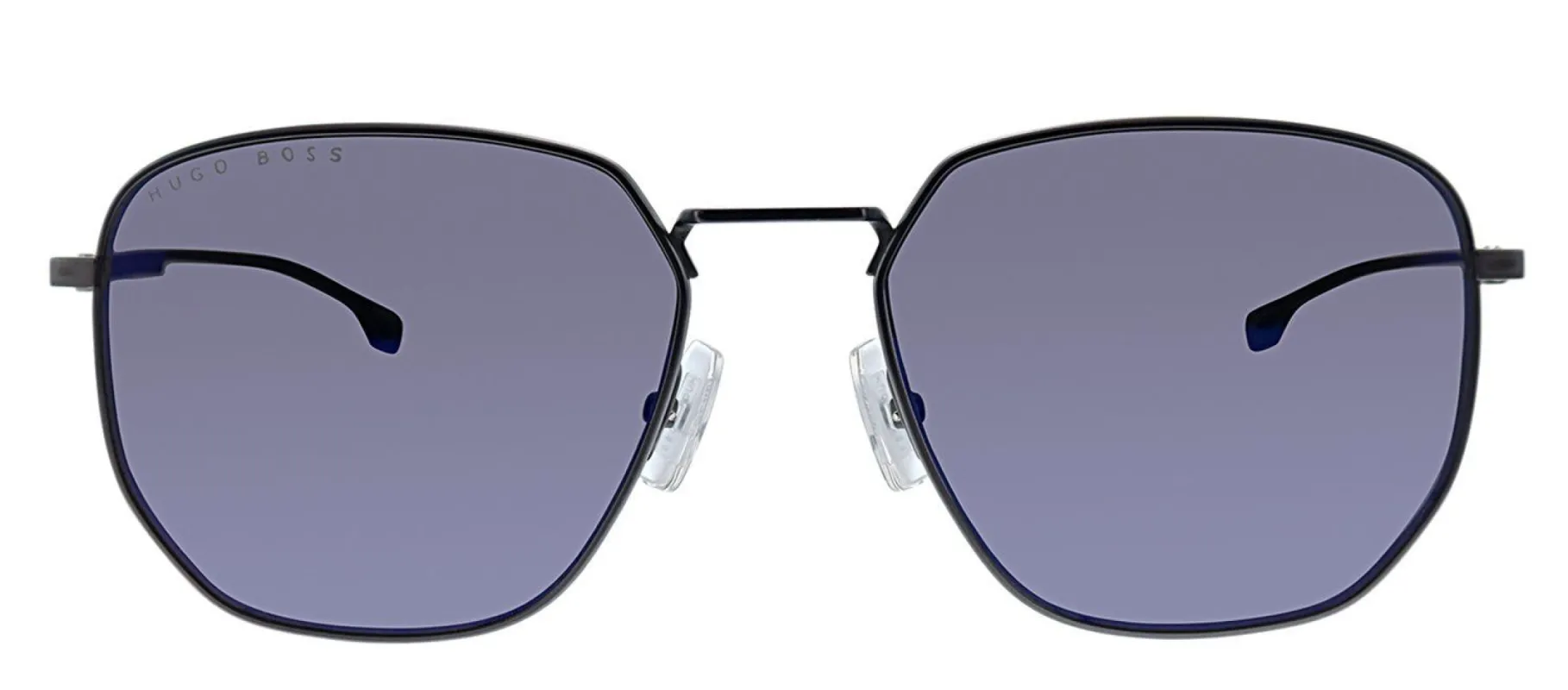 Hugo Boss BOSS 0992/F/S 8HT Round Metal Grey Sunglasses with Blue Sky Mirror Lens made by Gaffos